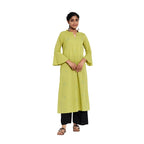 Fabindia Women Cotton Cambric Chikankari Long Kurta