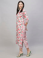 ANNI DESIGNER Womens Cotton Blend Straight Printed Kurta with Pant (Dafiya Peach-NW_L_Peach_Large)