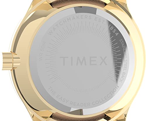 Timex Women's Modern Easy Reader 32mm Watch - Rose Gold-Tone Case White Dial with Pink Genuine Leather Strap