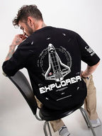 Bewakoof Official Nasa Merchandise MenS Graphic Print Oversized Fit Half Sleeve Round Neck Cotton T-Shirt