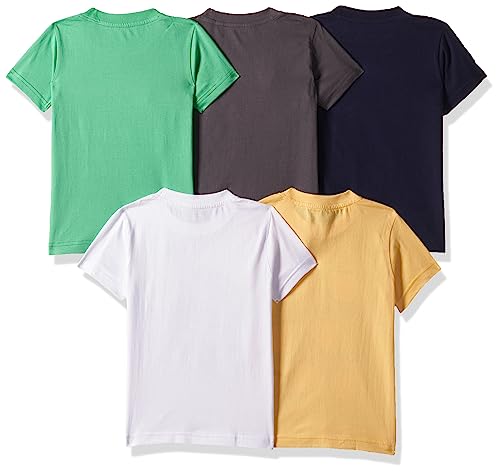 T2F Boy Cotton Printed Regular Fit T-Shirt (Pack of 5),Multicolour,6-7 Years