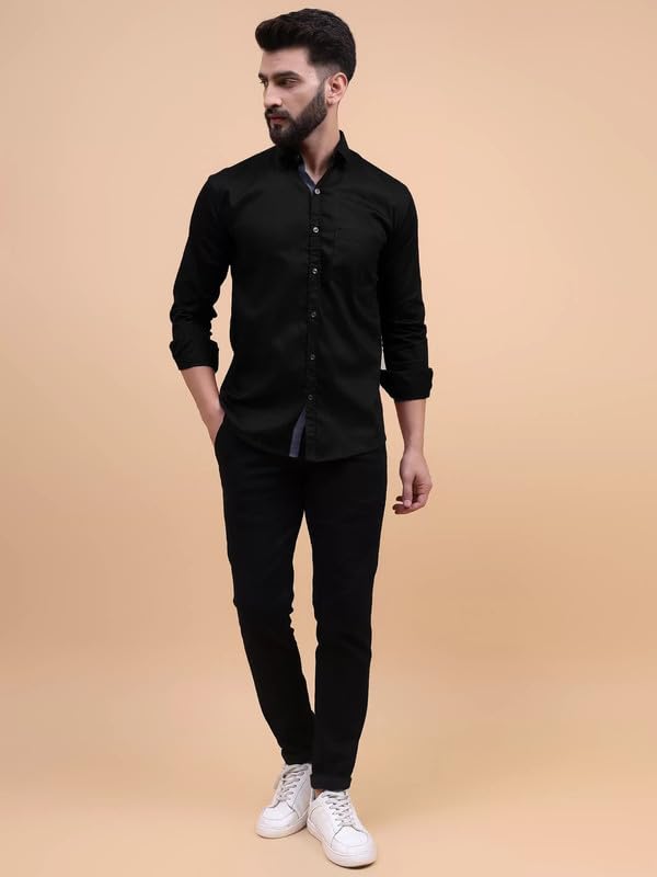 Tee Projekt Solid Shirt for Mens,Solid Shirt for Mens, Casual Shirt for Men,Full Sleeve Spread Collar Shirt for Men, Shirt for