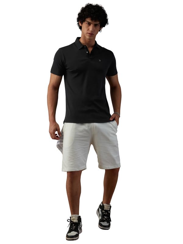 MARKLE MORO Mens Solid Cotton Polo Collar Casual Slim Fit TShirt | Black Solid Polo Collar Cotton TShirt (MTS9BK77_XXLarge) 2