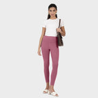 BlissClub Women Groove-in Cotton Leggings | High-Waist | Ankle Length | Adjustable Inner Drawcord | 2 deep Side Pockets | Cotton
