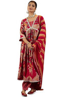 Libas WomenS Silk Blend Kurta Set (36712_Red