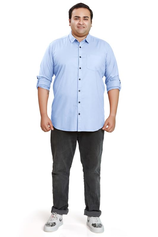 BE ACTIVE Mens Casual 100% Cotton Solid Plus Size Shirt || Plus Size Shirts for Men || Casual Plus Size Shirt || Casual Wear Sh