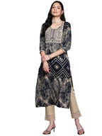 Libas WomenS Viscose Yoke Design Regular Kurta (23748Oh Navy Blue
