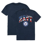 Flag Letter Tee, Navy, Navy, 2X