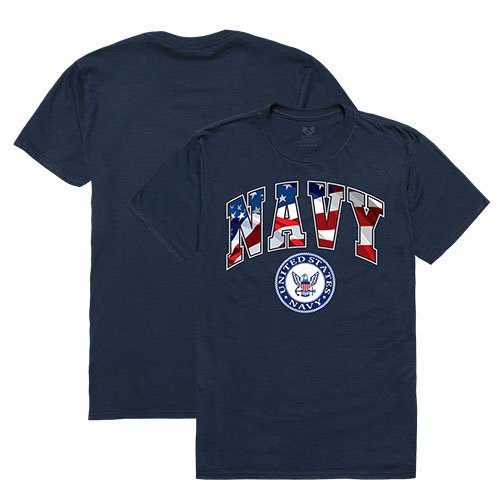 Flag Letter Tee, Navy, Navy, 2X