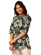 Libas Women'S Cotton Blend Printed Straight Kurtis (29733_Green