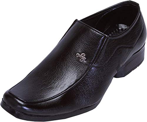 SIM STYLE Mens Big Size Leather Moccasins (IND/UK 9) Black 9