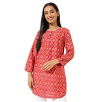 Fabindia Women'S Printed Regular Fit Tunic (1035745Red_Red