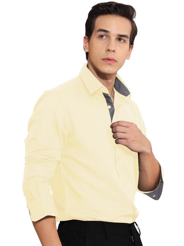 Tee Projekt Cotton Office wear Shirt|| Solid Shirt for Mens|| Casual Shirt for Men||Long Sleeve Spread Collar Shirt for Men Lig