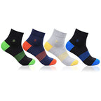 Bonjour Mens Cotton Ankle Length Multicolour 4 Pairs Bold Socks