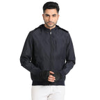 Turtle Men Cotton Stretch Navy Blue Plain Regular Fit Full Sleeve Casual Windcheater
