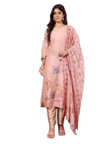 Varanga Women Pure Kantha Hand Embroidered Kurta Set With Embroidered Dupatta