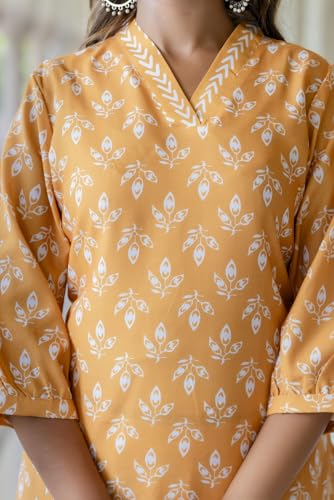 LookMark Womens Latest Printed Cotton Blend Straight Kurta and Afghani Pant Set Perfect for Casual and Office Wear (AZ-LM-P1-KS
