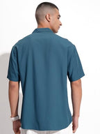 Ketch MenS Relaxed Fit Shirt (Khsh001818_Teal/Blue
