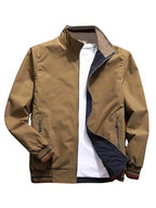 Lymio Mens Lightweight Outwear Sportswear Polyester Standard Length Bomber Jacket (J4-6) (IN, Alpha, S, Khakhi)