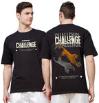 ADRO Men's Solid Oversized Fit T-Shirt (OVR24-L1-CHL-BL_Black