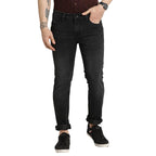 Turtle Men Cotton Stretch Black Plain Narrow Fit Flat Front Casual Jeans