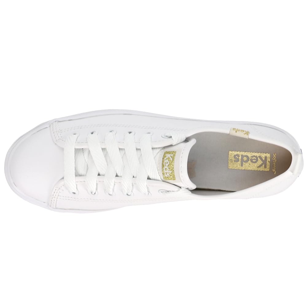 Keds Triple Up Leather, Sneaker Womens, White Leather, 8.5 Medium