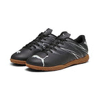 PUMA Attacanto Indoor Training Sneaker, Black-Silver Mist, 2.5 US Unisex Big Kid