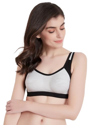 Clovia WomenS Cotton Non-Padded Wire Free Sports Bra (Br2101A0134C_Grey_34C)