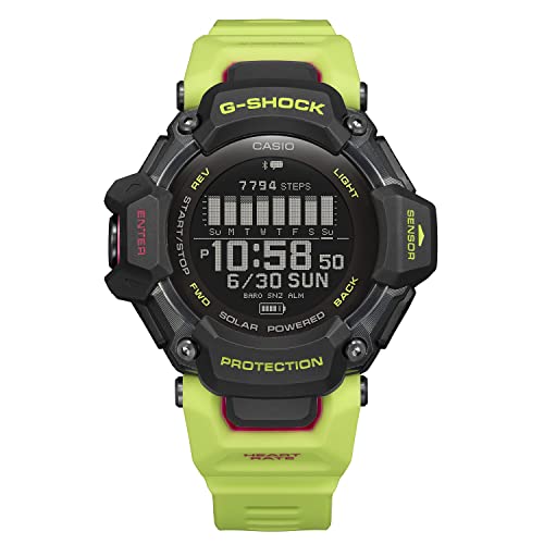 Casio Men's G-Shock Move GBD-H2000 Series, Multisport (Run, Bike, Swim, Gym Workout), GPS + Heart Rate Watch, Quartz Solar Assis