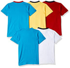 T2F Boy Cotton Printed Regular Fit T-Shirt (Pack of 5),Multicolour,13-14 Years