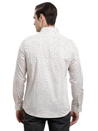 Turtle Men Grey Printed Full Sleeve Slim Fit 100% Cotton Formal Shirt