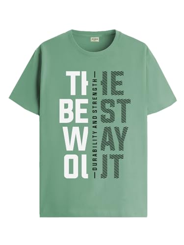 ADRO Motivational Quote Printed T-Shirt for Men - 100% Cotton, Regular Fit, Soft Breathable Fabric | RN23-M-BEST-PT-XL Pista