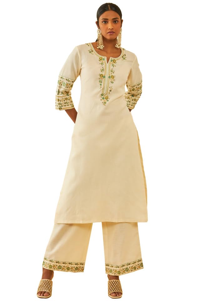 Soch Women & Silk Blend Yoke Design Kurta Set