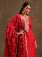 Libas WomenS Silk Blend Kurta Sets (38091O_Pink