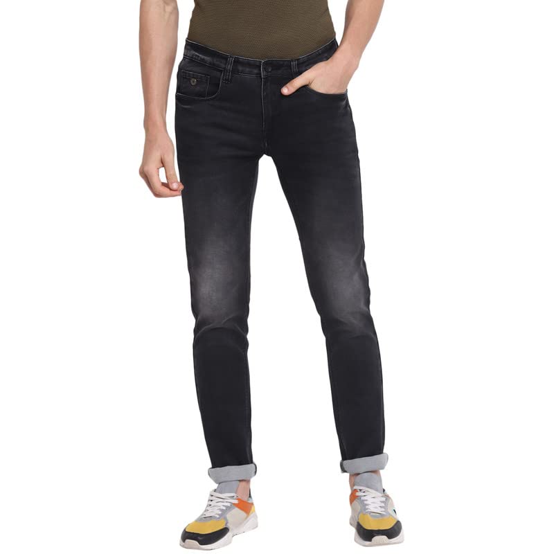 Turtle Men Dark Grey Narrow Fit Jeans