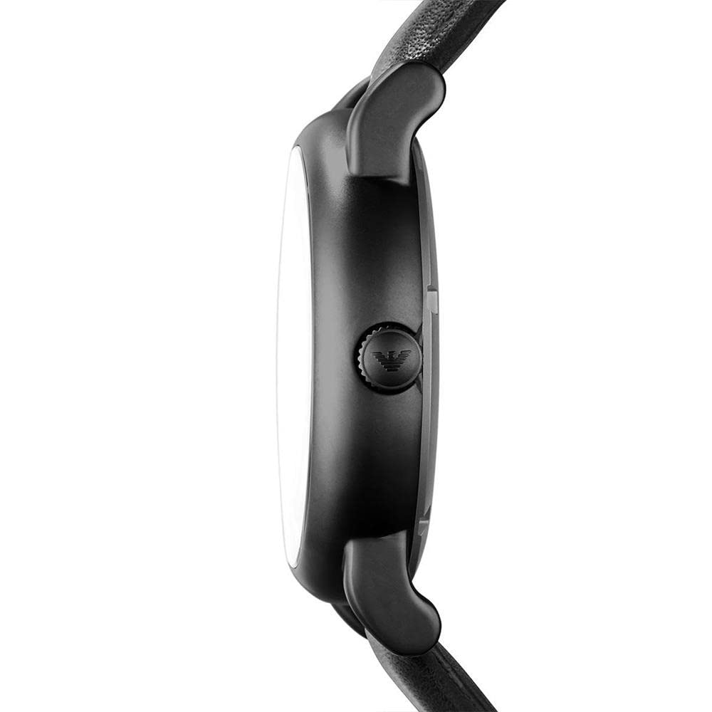 Emporio Armani Men's Automatic Black Leather Watch (Model: AR60012)