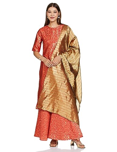 Ketch Polyester Womens Kurta&Sharara&Dupat (Khk3000474_Coral