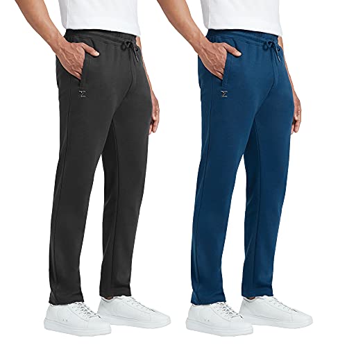 XYXX Athleisure Mens Cotton Track Pants - Relaxed Fit, Ultra Smooth, Sweat Absorbent Code Loungewear with Zippered Pockets, Per