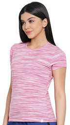 Lyra Pure Cotton Round Neck Space Dyeing T-Shirt For Women