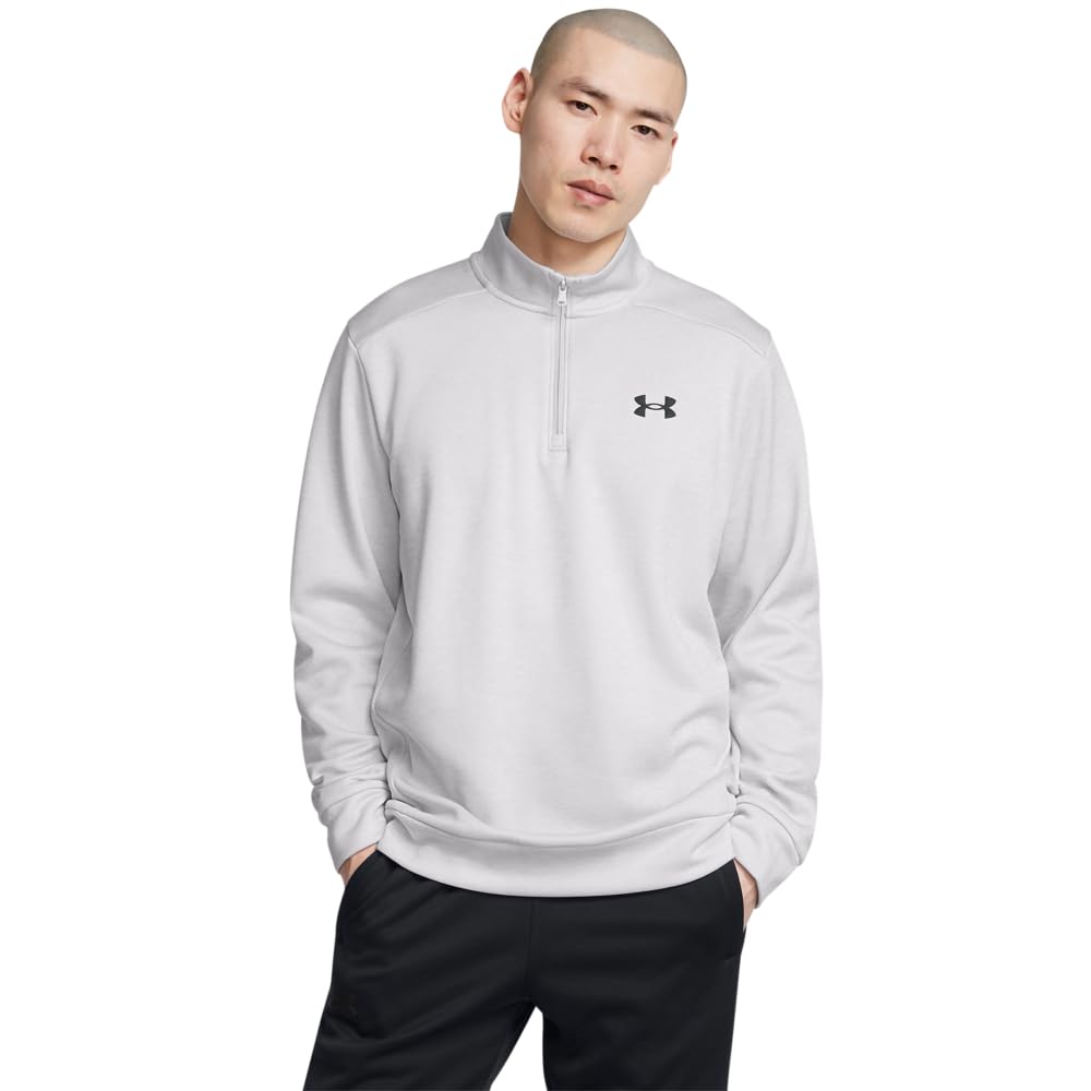 Under Armour Men's Armour Fleece Twist Quarter Zip, (014) Halo Gray / / Black, 3X-Large