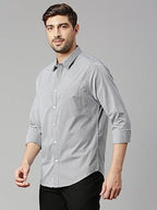 Thomas Scott Mens Solid Slim Fit 100% Cotton Casual Shirt with Spread Collar and Long Sleeve Navy