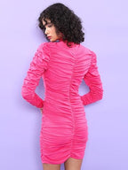 Ketch WomenS Polyester Blend Bodycon Mini Dress (Khj6000463_Pink