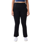 BlissClub AM:PM Cotton Flare Pants for Women Above 55 ft Tall | Wide Waistband, 4 Pockets | Bell Bottom Pants and high Waist Tr