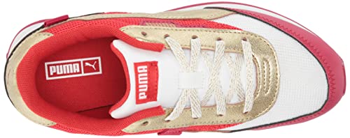 PUMA unisex child Future Rider Sneaker, Puma White-persian R, 4.5 Big Kid US