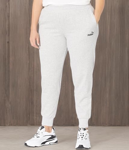PUMA Womens Essentials Logo Fleece Jogger X Light Grey Heather