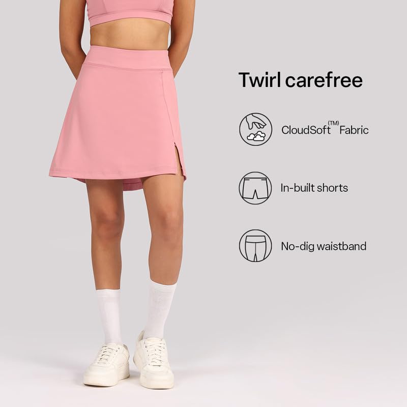 BlissClub Ultimate Skorts | in-Built Shorts | Side Pocket | Side Slit at Hem | Invisible Back Pocket | CloudSoft TM Fabric