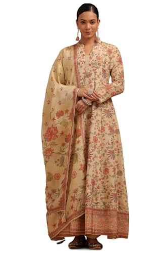 Soch Women Tissue Botanical Print Suit Set with Cutdana