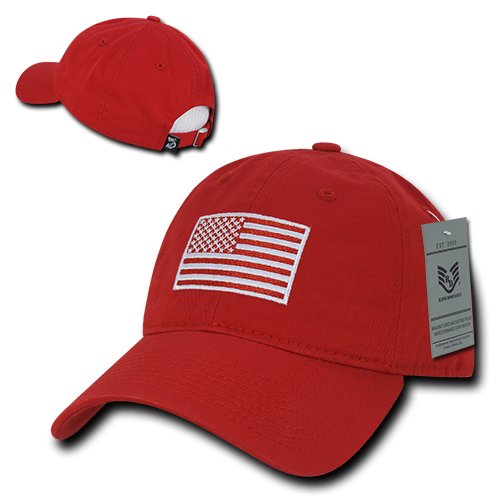 Relaxed Graphic Cap, Tonal Flag, Red