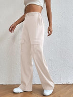 Leriya Fashion Women Cargo Pant | Woman Trousers | Womens HIGH-Waisted Pant | Women Trousers Pants White