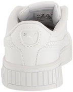 PUMA Carina 2.0 Sneaker, White Silver, 4 US Unisex Big Kid 38618502